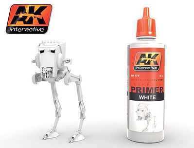 AK White Acrylic Primer 60ml Bottle Hobby and Model Acrylic Paint #177