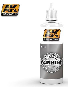 AK Satin Acrylic Varnish 60ml Bottle Hobby and Model Acrylic Paint #191