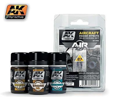 AK Aircraft Engine Effects Weathering Set Hobby and Model Paint Set #2000