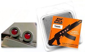 AK 1mm Red Light Lenses (4) Plastic Model Vehicle Accessory #201