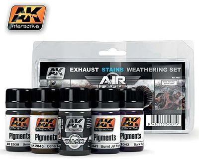 AK Air Series Exhaust Weathering Set (5 Colors) 35ml Bottles Hobby and Model Paint Set #2037