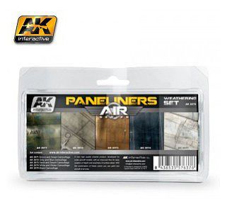AK Panel Liners Weathering Combo Enamel Paint (5 Colors) Hobby and Model Paint #2070