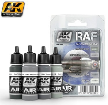 AK RAF Fighter Scheme Acrylic Paint Set (4 Colors) Hobby and Model Paint #2080