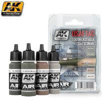AK USAF TAC Southeast Asia (SEA) Scheme Acrylic Paint Set (4 Colors) Hobby and Model Paint #2100 AK USAF TAC Southeast Asia (SEA) Scheme Acrylic Paint Set (4 Colors) Hobby and Model Paint #2100