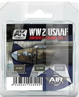 AK Air Series- WWII USAAF Aircraft Vol.1 Acrylic Paint Set (3 Colors) AK Air Series- WWII USAAF Aircraft Vol.1 Acrylic Paint Set (3 Colors)