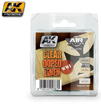 AK Clear Doped Linen WWI Planes Acrylic Paint Set (3 Colors) Hobby and Model Paint Supply #2290