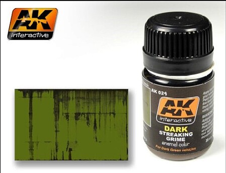 AK Dark Streaking Grime Enamel Paint 35ml Bottle Hobby and Model Enamel Paint #24