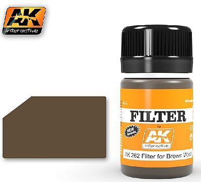 AK Filter for Brown Wood Enamel Paint 35ml Bottle Hobby and Model Enamel Paint #262