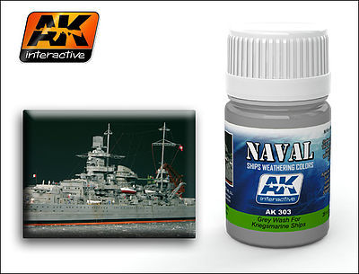 AK Kriegsmarine Ships Grey Wash Enamel Paint 35ml Bottle Hobby and Model Enamel Paint #303