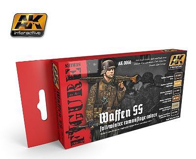 AK Figure Series Waffen SS Fall/Winter Camouflage Acrylic Hobby and Model Paint Set #3050