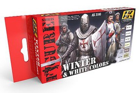 White & Winter Colors Acrylic Paint Set (6 Colors) 17ml Hobby and Model Paint Supply #3160