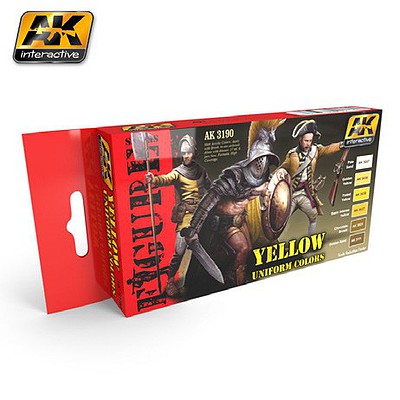 AK Yellow Uniform Colors Acrylic Paint Set (6 Colors) 17ml Hobby and Model Paint Supply #3190
