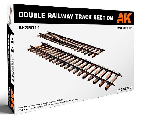 AK 1/35 Double Railway 7.5 Long Track Sections (Plastic Kit)
