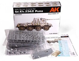 AK SdKfz 234/2 Puma WWII German Armored Car Plastic Model Vehicle Kit 1/35 Scale #35503