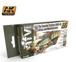 AK Caunter Scheme 1940-41 Africa & Mediterranean Acrylic Hobby and Model Paint Set #4030 AK Caunter Scheme 1940-41 Africa & Mediterranean Acrylic Hobby and Model Paint Set #4030