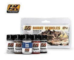 AK Burnt Vehicles Weathering Pigment Set (39, 48, 142, 143, 144) Hobby and Model Paint Set #4120