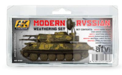 AK Modern Russian Weathering Set (5 Colors) 17ml Bottles Hobby and Model Paint Set #4160