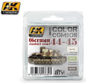AK Color Combos German Standard 44-45 Acrylic Paint Set (3 Colors) Hobby and Model Paint #4171