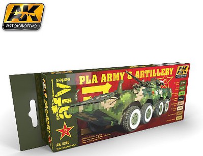 AK PLA Army & Artillery Acrylic Paint Set (8 Colors) 17ml Hobby and Model Paint Supply #4240