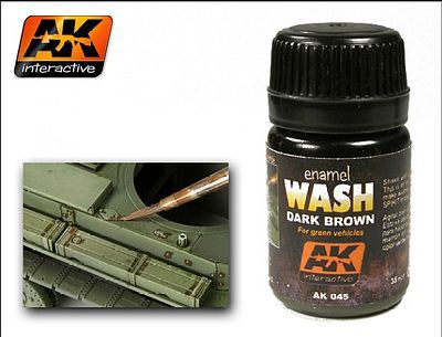 AK Dark Brown Wash Enamel Paint 35ml Bottle Hobby and Model Enamel Paint #45