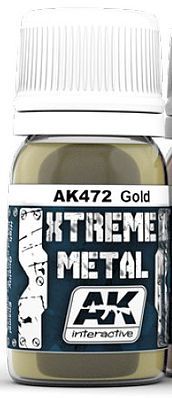 AK Xtreme Metal Gold Metallic Paint (30ml) Hobby and Model Enamel Paint #472