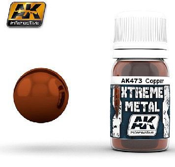 AK Xtreme Metal Copper Metallic Paint Hobby and Model Acrylic Paint #473