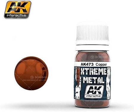 AK Xtreme Metal Copper Metallic Paint Hobby and Model Acrylic Paint #473