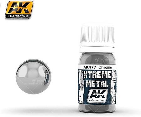 AK Xtreme Metal Chrome Metallic Paint Hobby and Model Enamel Paint #477