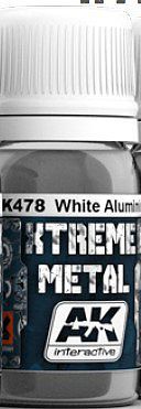 AK Xtreme Metal White Aluminum Metallic Paint (30ml) Hobby and Model Enamel Paint #478