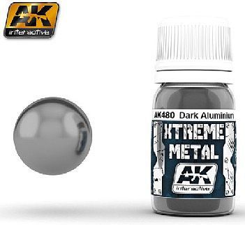 AK Xtreme Metal Dark Aluminum Metallic Paint Hobby and Model Acrylic Paint #480