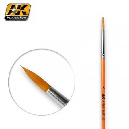 AK Size 8 Synthetic Round Brush Hobby and Model Paint Brush #607