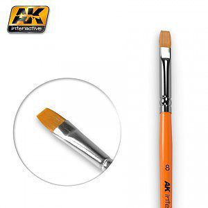 AK Size 8 Synthetic Flat Brush Hobby and Model Paint Brush #608
