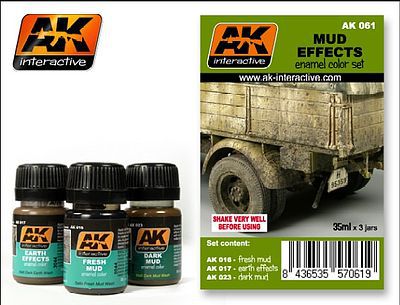 AK Mud Effects Enamel Paint Hobby and Model Paint Set #61