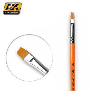 AK Size 6 Synthetic Flat Brush Hobby and Model Paint Brush #611