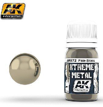 AK Xtreme Metal Pale Brass Metallic Paint 30ml Bottle Hobby and Model Enamel Paint #672