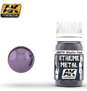 AK Xtreme Metal Purple Metallic Paint 30ml Bottle Hobby and Model Enamel Paint #674