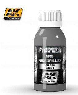 AK Grey Primer & Microfiller 100ml Bottle Hobby and Model Enamel Paint #758