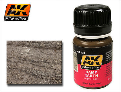 AK Damp Earth Satin Wash Enamel Paint 35ml Bottle Hobby and Model Enamel Paint #78