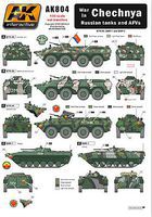 AK Chechnya War in Russian Tanks & AFVs (Wet Transfer) Plastic Model Vehicle Decal #804 AK Chechnya War in Russian Tanks & AFVs (Wet Transfer) Plastic Model Vehicle Decal #804
