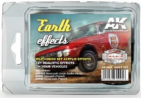AK Cars & Civil Vehicle Series- Earth Effects Weathering Acrylic Paint Set (3 Colors) 35ml Bottles AK Cars & Civil Vehicle Series- Earth Effects Weathering Acrylic Paint Set (3 Colors) 35ml Bottles