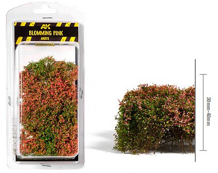 AK Blomming Pink Shrubs and Bushes Model Railroad Grass Earth #8173