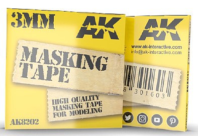 AK Masking Tape 3mm Hobby and Model Paint Supply #8202