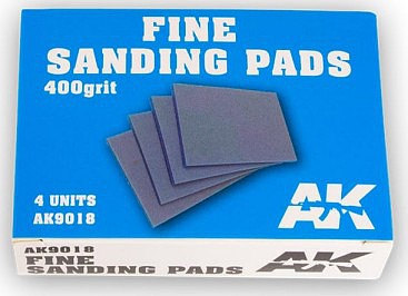 AK Fine Sanding Pads 400 Grit (4) Hobby and Model Sanding Paper #9018
