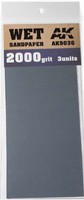 AK Wet Sandpaper Sheets 2000 Grit (3) Hobby and Model Sanding Tool #9036