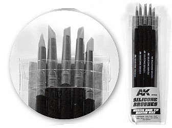 AK Medium Tip Medium Size Silicone Brushes (5) Hobby and Model Paint Brush #9086