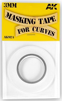 AK Masking Tape for Curves 3mm Hobby and Model Paint Supply #9124