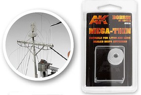 AK Mega-Thin Elastic Rigging Thread 20m Long Plastic Model Detailing Item #9134