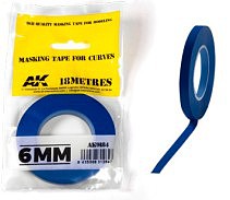 AK Blue Masking Tape for Curves 6mm Hobby and Model Painting Mask Tape #9184