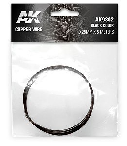 AK Copper Wire 0.25mm x 5 meters (Black) Miscellaneous Detailing Item Kit #9302