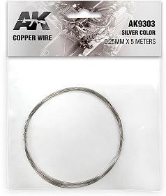 AK Copper Wire 0.25mm x 5 meters (Silver) Miscellaneous Detailing Item Kit #9303